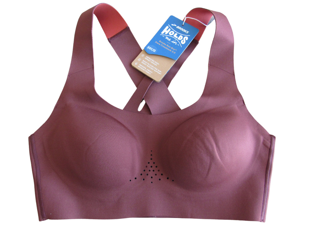 Brooks Dare Crossback Run Bra 30 C/D Raisin/Copper NWT Sports bra New